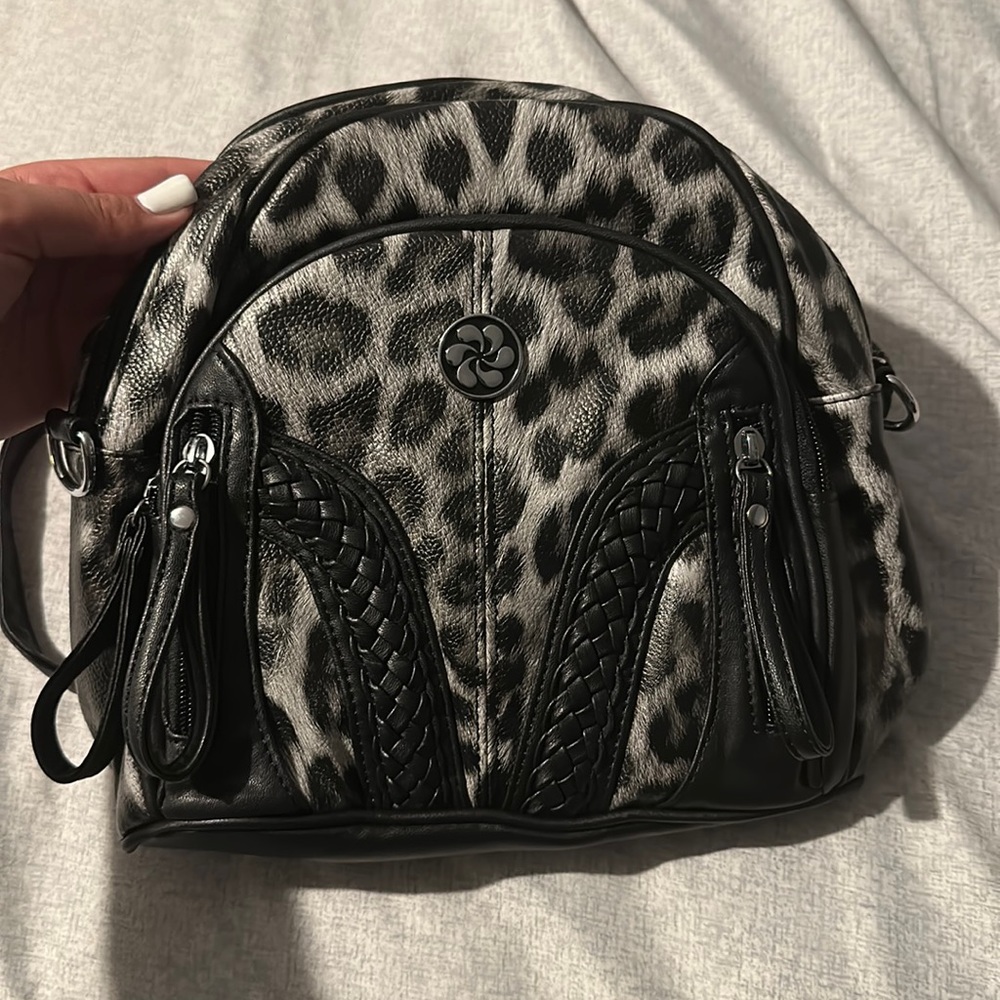 Angel kiss cheetah backpack purse